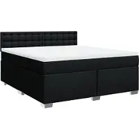 vidaXL Lit boxspring avec matelas noir 180x200 cm Tissu