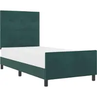 vidaXL Lit boxspring avec tête de lit vert foncé 90 x 200 cm velours