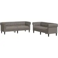 vidaXL Ensemble de canapés 2 pièces tissu taupe