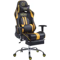 CLP Chaise de bureau Racing Limit avec repose-pieds noir/jaune