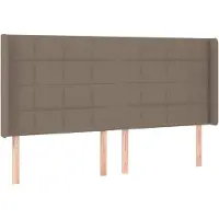 vidaXL Tête de lit avec oreilles taupe 183x16x118/128 cm Tissu