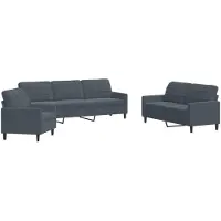 vidaXL Ensemble de canapés 3 pièces avec coussins gris foncé velours