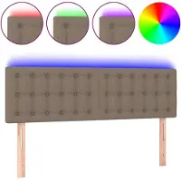 vidaXL Tête de lit LED Taupe 144x5x78/88 cm Tissu