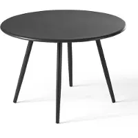 Oviala Table basse de jardin ronde en métal gris anthracite 40 cm - Palavas