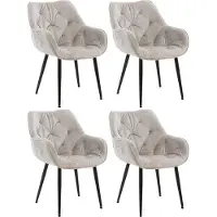 CLP lot de 4 chaises Tanna velours