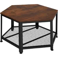 TecTake Table basse NORWICH Style Vintage 86,5x75x46,5cm - Bois foncé industriel, rustique