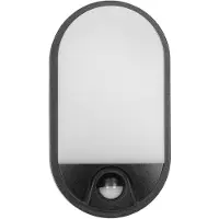 Adviti Applique LED 15W - Noir - Détecteur de mouvement - Économie d'énergie - Résistante aux intempéries