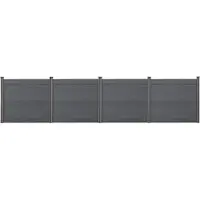 Neu.holz Clôture de jardin WPC Gris avec poteaux Clôture à lames brise-vue 165x618cm []