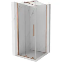 Mexen Velar cabine de douche à enrouler 110 x 110 cm, Transparent, cuivre brossé - 871-110-110-01-65