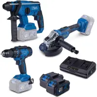 Scheppach Kit combiné de 5 outils : c-dd45-x + bc-ag125-x + sdbc4.5A + 2 x sbp4.0 + bc-rhd230-x