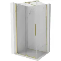 Mexen Velar paroi de douche coulissante 90 x 100 cm, transparent, or brossé - 871-090-100-01-55