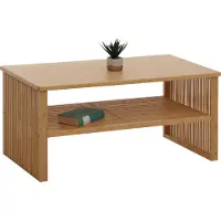Mendler Table basse en bambou -N80, table de salon avec compartiment de rangement, certifiée FSC 46x97x55 cm