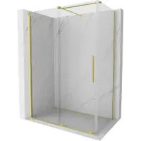 Mexen Velar Cabine de douche pliante 130 x 75 cm, transparente, or brossé - 871-130-075-01-55