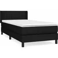 vidaXL Lit boxspring avec matelas noir 90x200 cm Tissu