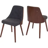 Mendler 2x chaise de salle à manger Osijek bois cintré tissu gris