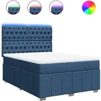 vidaXL Lit boxspring avec matelas bleu 140x200 cm Tissu