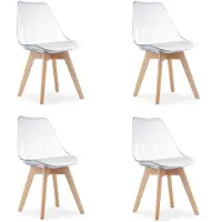 Leobert MARK chaise - transparent / pieds naturels x 4