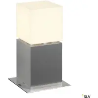 SLV Square Pole 30 Lampadaire en acier inoxydable brossé Abat-jour acrylique blanc E27