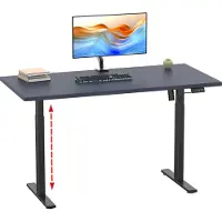 VCM Bureau réglable en hauteur | réglable en hauteur électrique stpless 71-120 cm | Computer Dimensions 140x50 | Table de bureau Lona