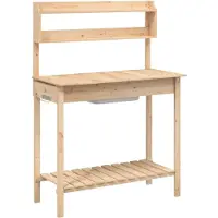 vidaXL Table à plantes avec lavabo 147,5x44x139,5 cm Sapin massif
