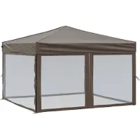 vidaXL Tente de réception pliante avec parois latérales Taupe 3x3 m