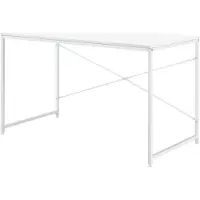 En.casa [] Bureau 120x60x72cm aspect chêne blanc Table d'ordinateur Table de travail PC