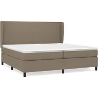 vidaXL Lit boxspring avec matelas Taupe 200x200 cm Tissu
