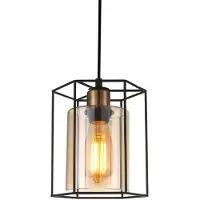 ITALUX Kalula lampe suspendue industrielle noire PND-78901-1-BK+AMB