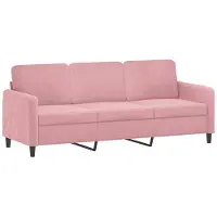 vidaXL Canapé 3 places rose 180 cm velours