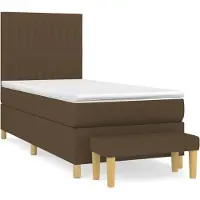 vidaXL Lit boxspring avec matelas brun foncé 80x200 cm Tissu