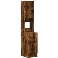 vidaXL Armoire de cuisine chêne fumé 35x50x180 cm Bois composite