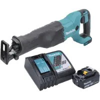 Makita DJR 186 Scie récipro sans fil, Scie sabre 18 V Li-ion + 1x Batterie 4 Ah + Chargeur DC 18 RC