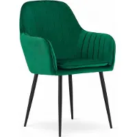 Leobert Chaise - - Lugo - Velours Vert/Pieds Noirs - 57,5 X 56,5 X 86,5 Cm