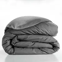 Douceur d'intérieur Housse de couette - - LINA - Coton - 260x240cm - anthracite