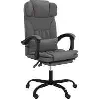 vidaXL Chaise de bureau avec fonction couchage Gris Similicuir