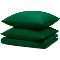 Blumtal linge de lit 220x220cm + 2x taies d'oreiller 40x70cm - Microfibre Bed Sheets 220x220cm - 3-pièces de linge de lit vert foncé