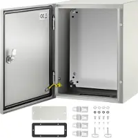Vevor Boîtier en acier NEMA, 16 x 12 x 8\'\' Boîtier deen acier NEMA 4X, IP66 étanche à l'eau et à la poussière, boîtier de raccordement électrique pour l'extérieur/intérieur, avec plaque de montage