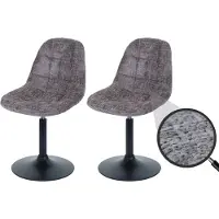 Mendler Lot de 2 chaises de salle à manger HWC-A60, chaise de cuisine chaise pivotante, acier MVG tissu/textile chenille (465g/m²) marron