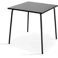 Oviala Table de jardin carrée en métal 4 places 70 cm gris anthracite - Palavas