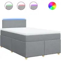 vidaXL Lit boxspring avec matelas gris clair 120x200 cm Tissu