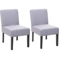 Mendler 2x chaise de salle à manger HWC-F61, fauteuil lounge, tissu/textil gris