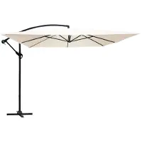 Oviala Parasol déporté 3x3m acier écru - Genova