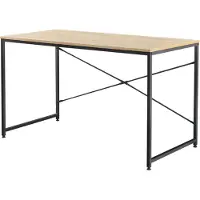En.casa [] Bureau 120x60x72cm aspect chêne Table d'ordinateur Table de travail PC