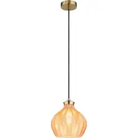 Globo Lighting Suspension Jessica avec verre orange Ø 22cm