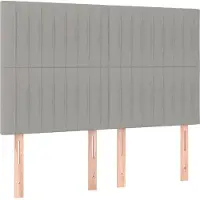vidaXL Têtes de lit 4 pcs. Gris clair 72x5x78/88 cm Tissu