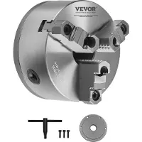 Vevor Mandrin de tournage à 3 mors, 160 mm, mandrin à centrage automatique, plage de serrage 3-145 mm, matériau HT300, pour tour à bois et à métaux