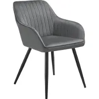 TecTake Chaise MARILYN en velours - gris/noir, par pièce