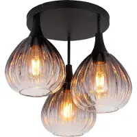 Globo Lighting Plafonnier noir Olsen 3 lumières