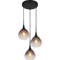 Globo Lighting Suspension noire Olsen 3 lumières