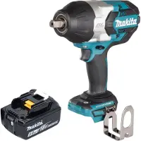 Makita DTW 1004 T1 Clé à choc sans fil 18 V 1050 Nm 1/2" Brushless + 1x batterie 5,0 Ah - sans chargeur